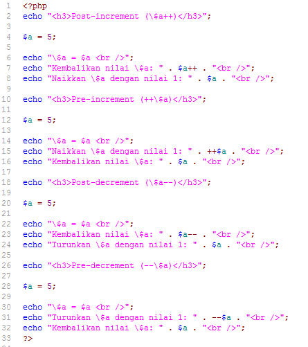 Operator Increment And Decrement Kodingkita 3167